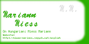 mariann miess business card